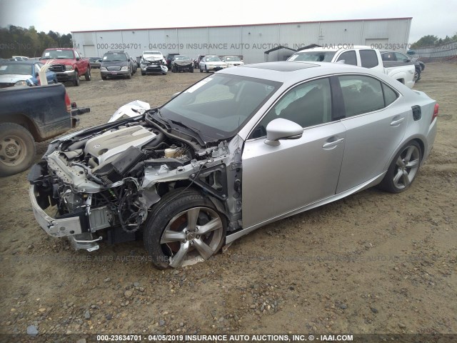 JTHBE1D27F5022213 - 2015 LEXUS IS 350 SILVER photo 2