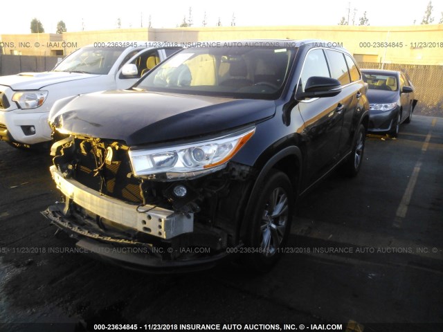 5TDKKRFH2ES004477 - 2014 TOYOTA HIGHLANDER XLE შავი ფოტო 2