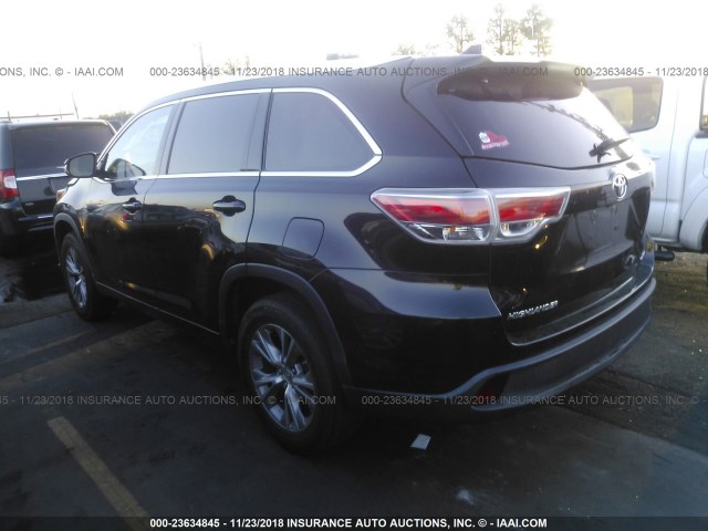 5TDKKRFH2ES004477 - 2014 TOYOTA HIGHLANDER XLE შავი ფოტო 3
