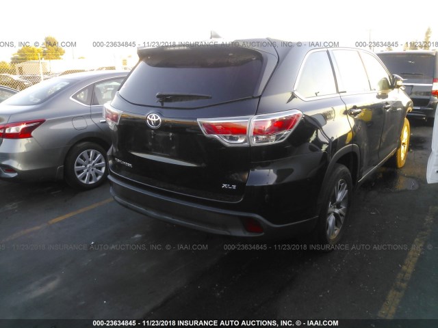 5TDKKRFH2ES004477 - 2014 TOYOTA HIGHLANDER XLE შავი ფოტო 4