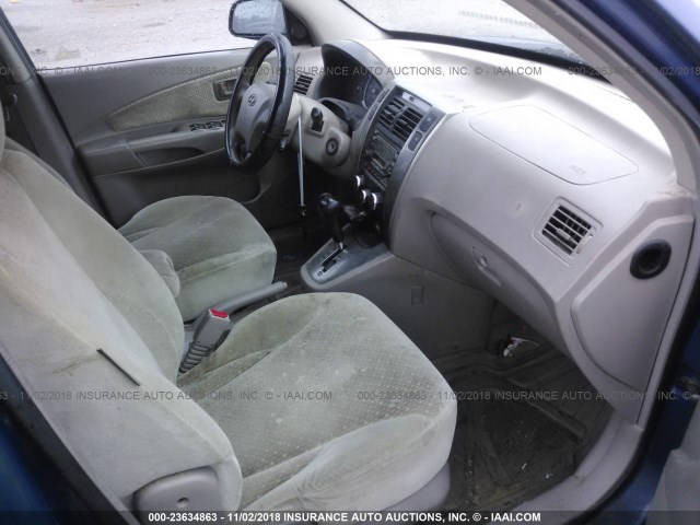 KM8JN72D85U128321 - 2005 HYUNDAI TUCSON GLS/LX BLUE photo 5