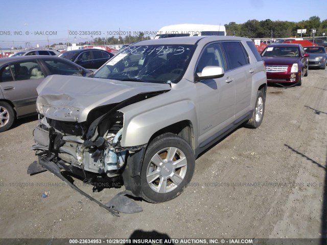 2GKALMEK9C6192659 - 2012 GMC TERRAIN SLE BEIGE photo 2