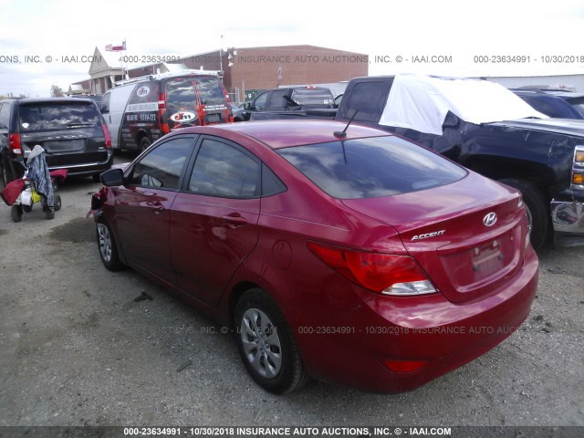 KMHCT4AE8GU947338 - 2016 HYUNDAI ACCENT SE RED photo 3