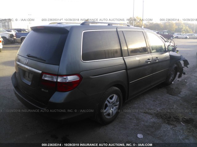 5FNRL38827B085901 - 2007 HONDA ODYSSEY TOURING GRAY photo 4