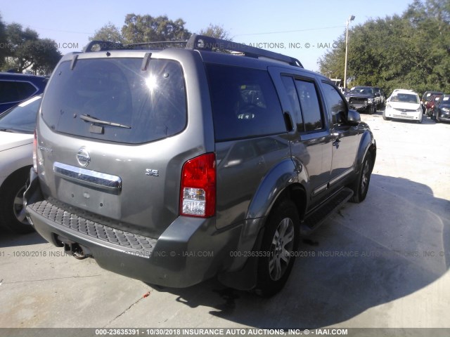 5N1AR18U19C602050 - 2009 NISSAN PATHFINDER S/LE/SE GRAY photo 4