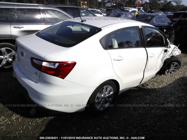 KNADM4A31H6012685 - 2017 KIA RIO LX WHITE photo 4