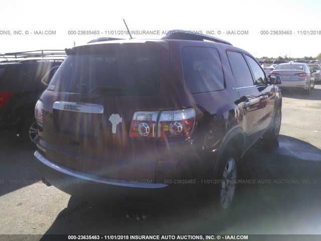 1GKER23727J154119 - 2007 GMC ACADIA SLT-1 RED photo 4