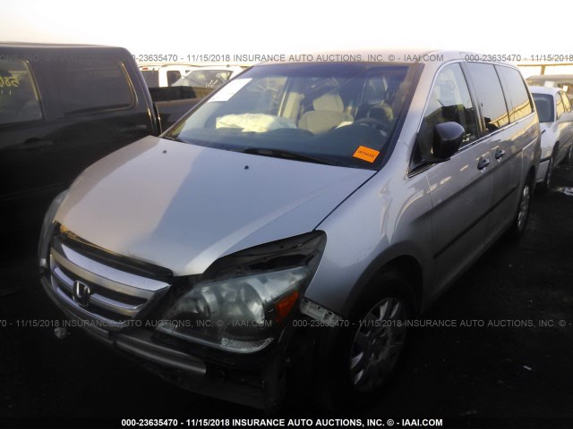 5FNRL38297B131753 - 2007 HONDA ODYSSEY LX SILVER photo 2