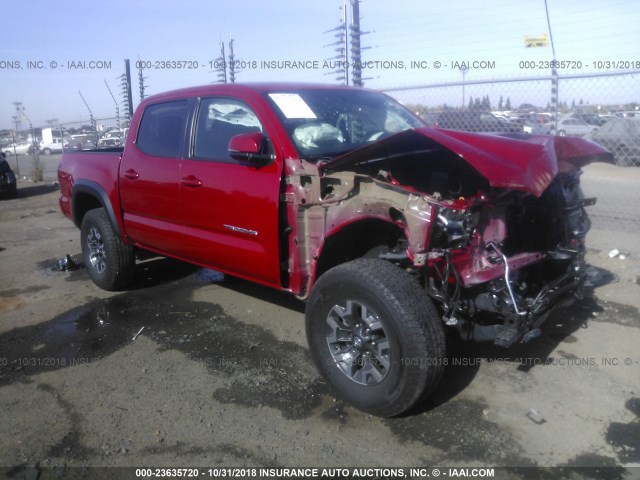 3TMCZ5AN0HM110727 - 2017 TOYOTA TACOMA DBL CAB/SR/TRDSPT/OR/PRO RED photo 1