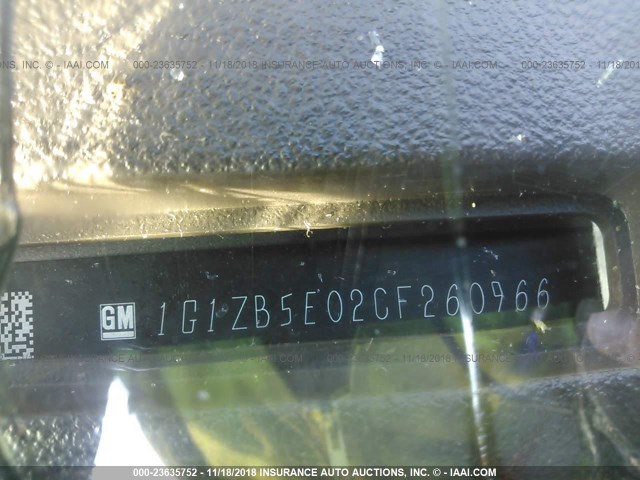 1G1ZB5E02CF260966 - 2012 CHEVROLET MALIBU LS ნაცრისფერი ფოტო 9