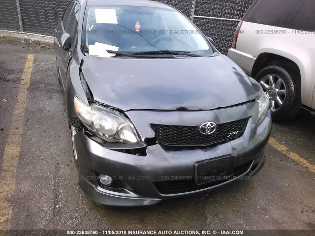 1NXBE4EE8AZ264059 - 2010 TOYOTA COROLLA XRS GRAY photo 6