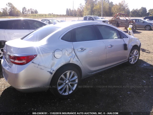 1G4PP5SK3C4122639 - 2012 BUICK VERANO SILVER photo 4