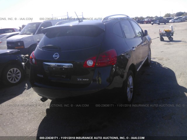 JN8AS5MV7DW100167 - 2013 NISSAN ROGUE S/SV BLACK photo 4