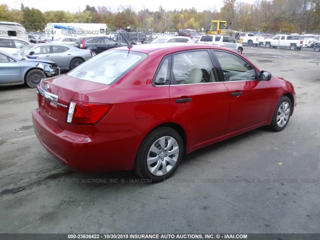 JF1GE61678H525825 - 2008 SUBARU IMPREZA 2.5I RED photo 4