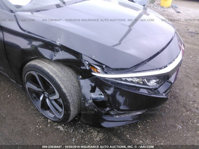 1HGCV1F36JA068807 - 2018 HONDA ACCORD SPORT BLACK photo 6