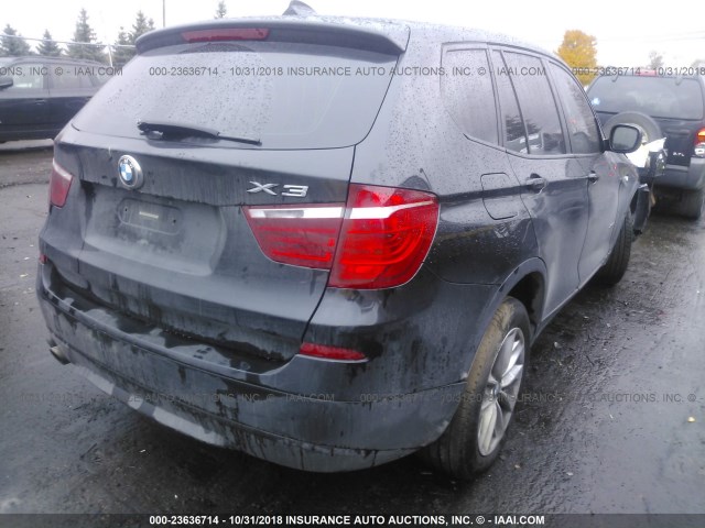 5UXWX7C59BLL15157 - 2011 BMW X3 XDRIVE35I BLACK photo 4