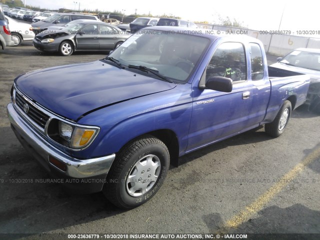 4TAVN52N6TZ124363 - 1996 TOYOTA TACOMA XTRACAB BLUE photo 2