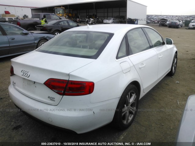 WAUSF78K49N035790 - 2009 AUDI A4 PREMIUM PLUS WHITE photo 4