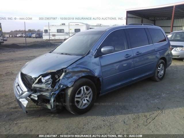 5FNRL38646B037863 - 2006 HONDA ODYSSEY EXL BLUE photo 2