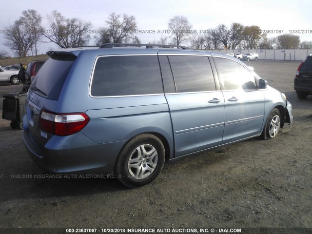 5FNRL38646B037863 - 2006 HONDA ODYSSEY EXL BLUE photo 4