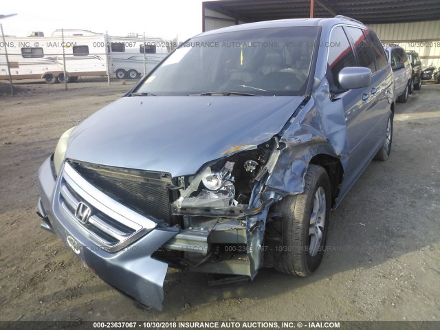 5FNRL38646B037863 - 2006 HONDA ODYSSEY EXL BLUE photo 6