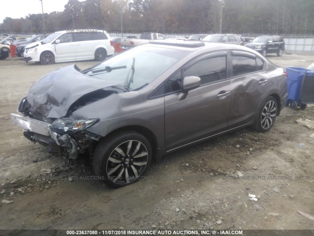 19XFB2F91FE057006 - 2015 HONDA CIVIC EXL BROWN photo 2