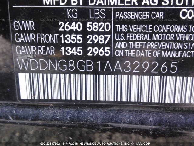 WDDNG8GB1AA329265 - 2010 MERCEDES-BENZ S 550 4MATIC BLACK photo 9