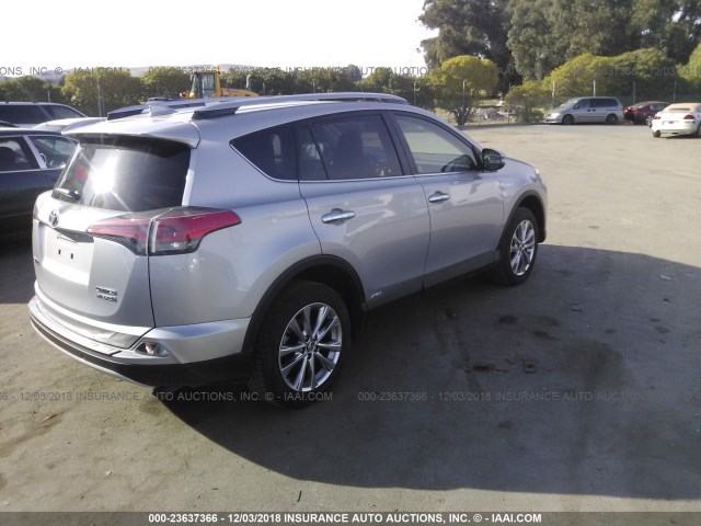 JTMDJREV0JD184423 - 2018 TOYOTA RAV4 HV LIMITED SILVER photo 4