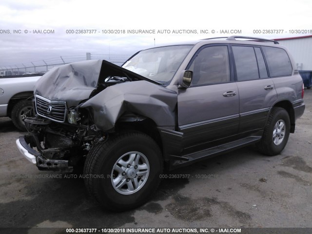 JT6HT00W1X0072583 - 1999 LEXUS LX 470 GRAY photo 2