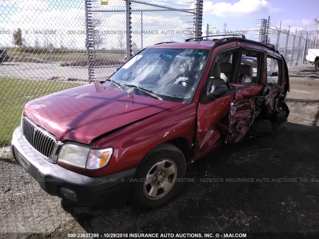 JF1SF63542H750691 - 2002 SUBARU FORESTER L RED photo 2