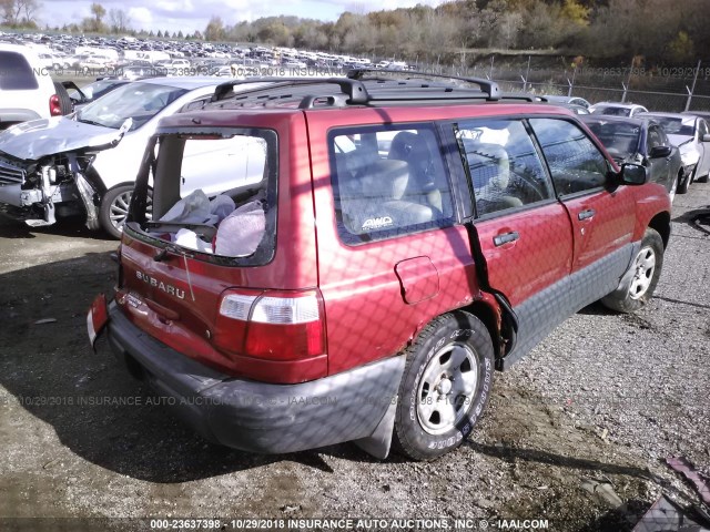 JF1SF63542H750691 - 2002 SUBARU FORESTER L RED photo 4