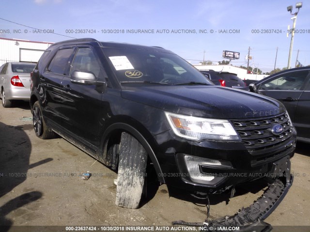 1FM5K7D85HGB39564 - 2017 FORD EXPLORER XLT BLACK photo 1