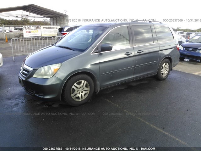 5FNRL386X6B453092 - 2006 HONDA ODYSSEY EXL GRAY photo 2