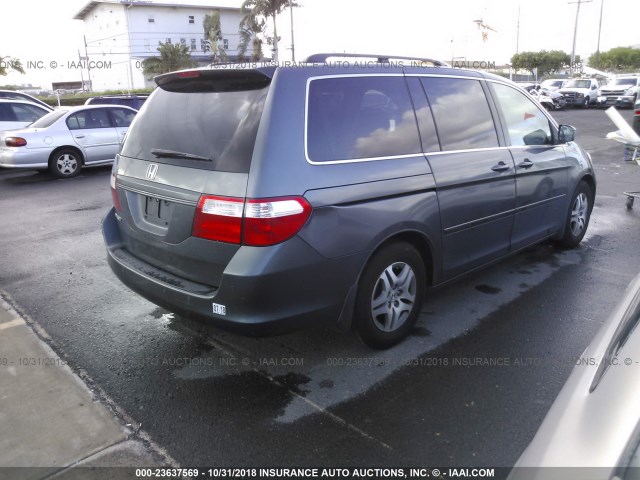 5FNRL386X6B453092 - 2006 HONDA ODYSSEY EXL GRAY photo 4