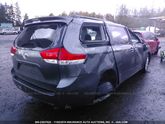 5TDDK3DCXES085564 - 2014 TOYOTA SIENNA XLE/LIMITED GRAY photo 4