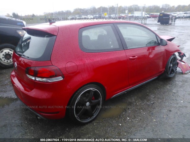 WVWED7AJ6AW239027 - 2010 VOLKSWAGEN GTI RED photo 4