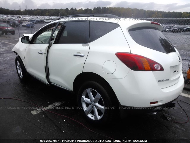 JN8AZ18U29W019056 - 2009 NISSAN MURANO S/SL WHITE photo 3