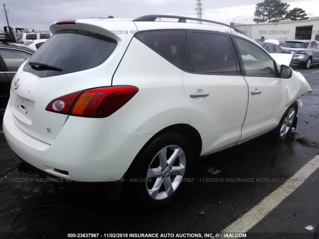 JN8AZ18U29W019056 - 2009 NISSAN MURANO S/SL WHITE photo 4