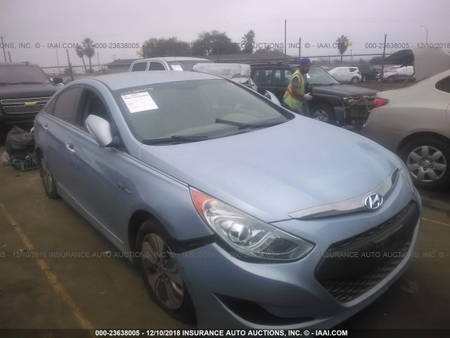 KMHEC4A40DA080112 - 2013 HYUNDAI SONATA HYBRID BLUE photo 1