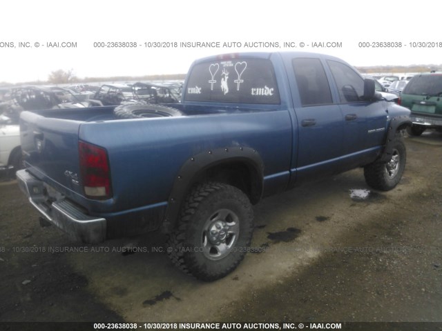 3D7KS28C65G799398 - 2005 DODGE RAM 2500 ST/SLT BLUE photo 4