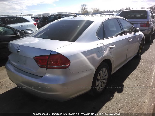 1VWAP7A30CC063682 - 2012 VOLKSWAGEN PASSAT S SILVER photo 4