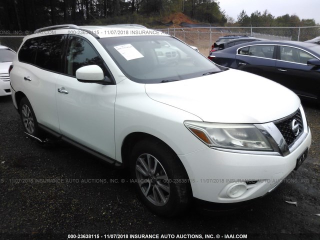 5N1AR2MN6DC631234 - 2013 NISSAN PATHFINDER S/SV/SL/PLATINUM WHITE photo 1