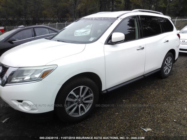 5N1AR2MN6DC631234 - 2013 NISSAN PATHFINDER S/SV/SL/PLATINUM WHITE photo 2