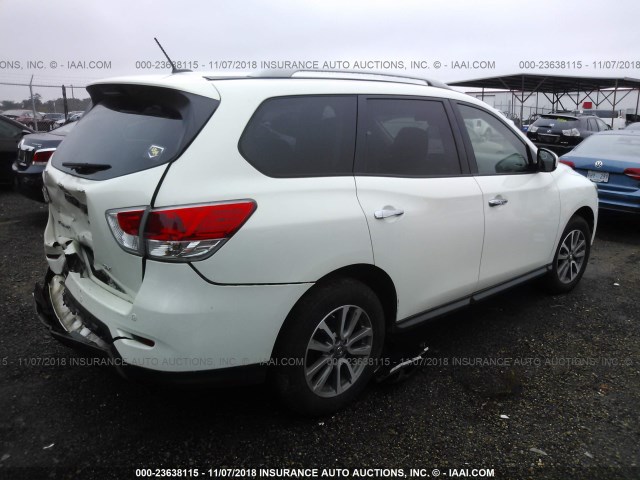 5N1AR2MN6DC631234 - 2013 NISSAN PATHFINDER S/SV/SL/PLATINUM WHITE photo 4