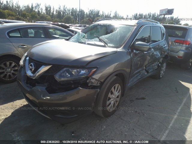 JN8AT2MT1GW014108 - 2016 NISSAN ROGUE S/SL/SV GRAY photo 2