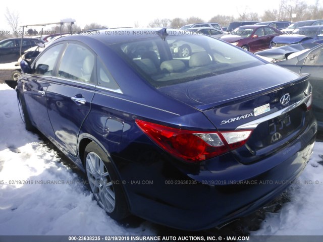 5NPEC4AC1CH474995 - 2012 HYUNDAI SONATA SE/LIMITED Dark Blue photo 3