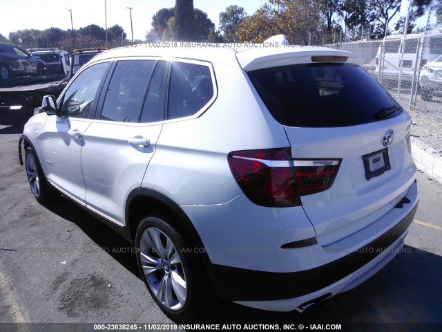 5UXWX7C53BL733553 - 2011 BMW X3 XDRIVE35I WHITE photo 3