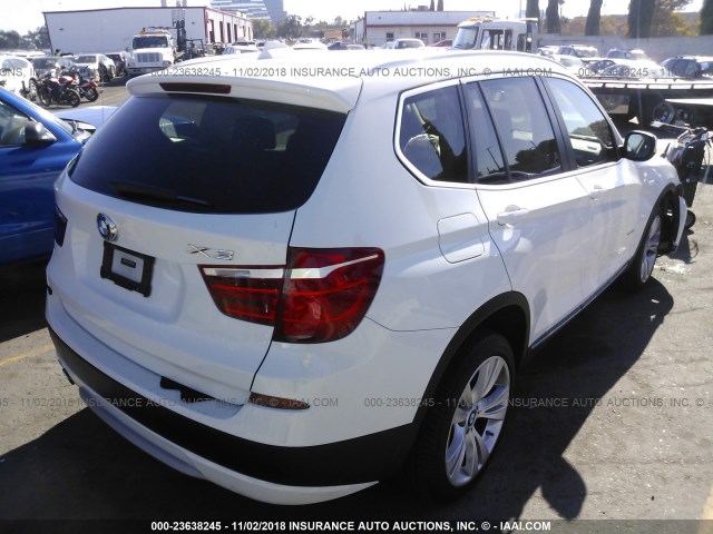 5UXWX7C53BL733553 - 2011 BMW X3 XDRIVE35I WHITE photo 4