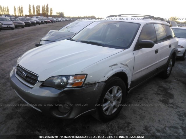 4S4BP61C957322310 - 2005 SUBARU LEGACY OUTBACK 2.5I WHITE photo 2