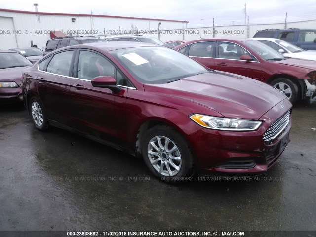 3FA6P0G70GR303076 - 2016 FORD FUSION S RED photo 1